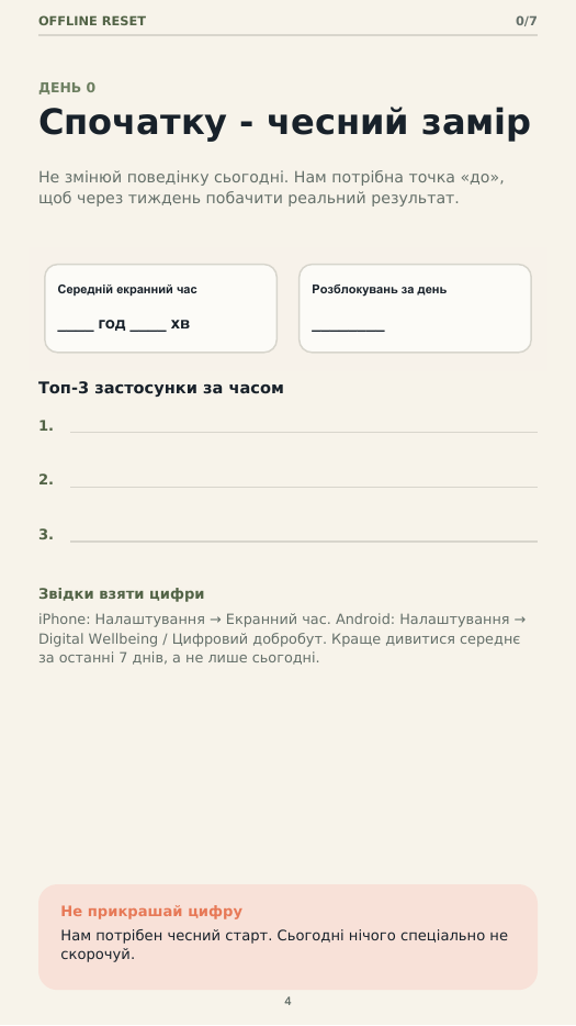 День 0 — чесний замір