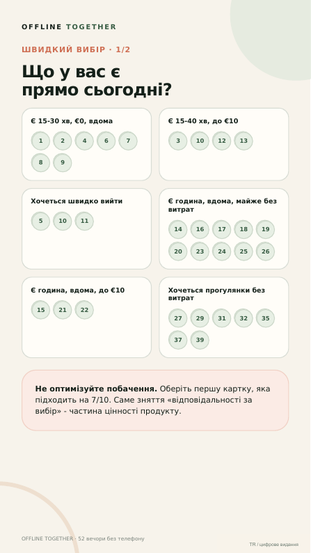 Швидкий вибір вечора